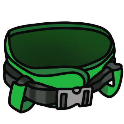 a green gait belt.